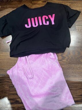 Juicy Couture Black & Pink Two-Piece Pajama Set